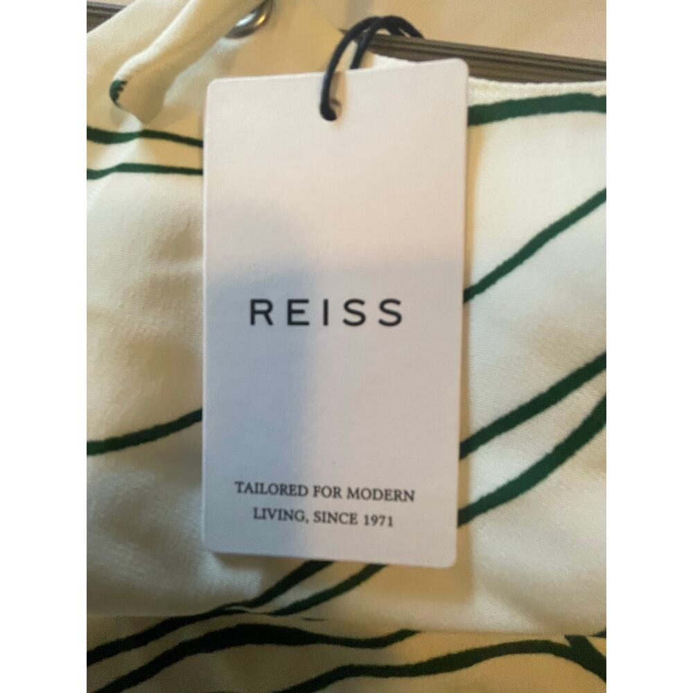 NWT: Reiss Lexi Floral Sketch Halter Neck Maxi Dress in White / Green - Picture 9 of 13